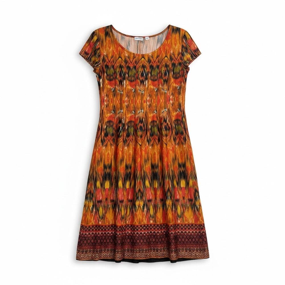 Kim Rogers Petite Multi-Color Fit Flare Dress Like New Condition Sz PM